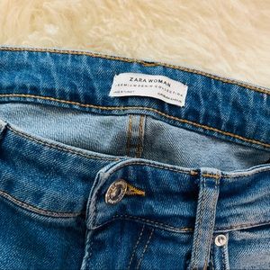 Zara women embroidered jeans